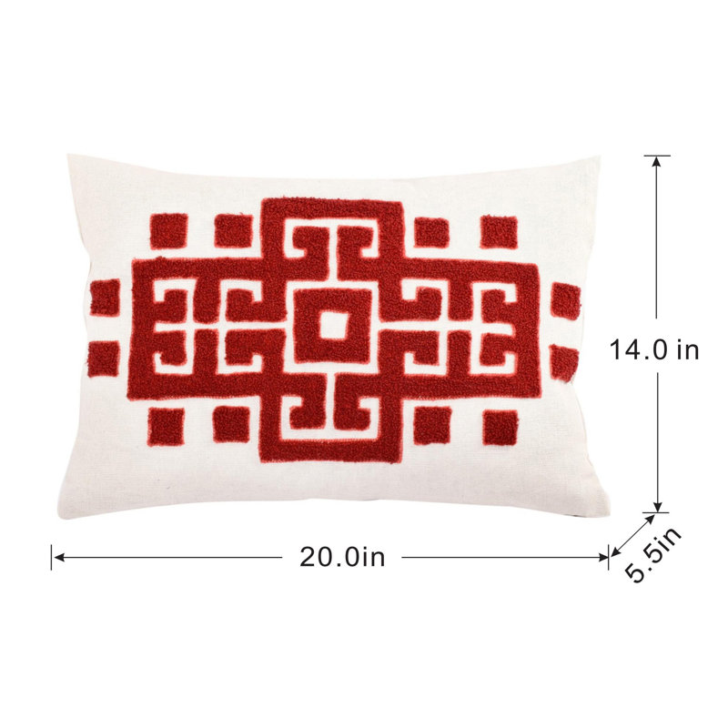  Housse de coussin rectangulaire en coton