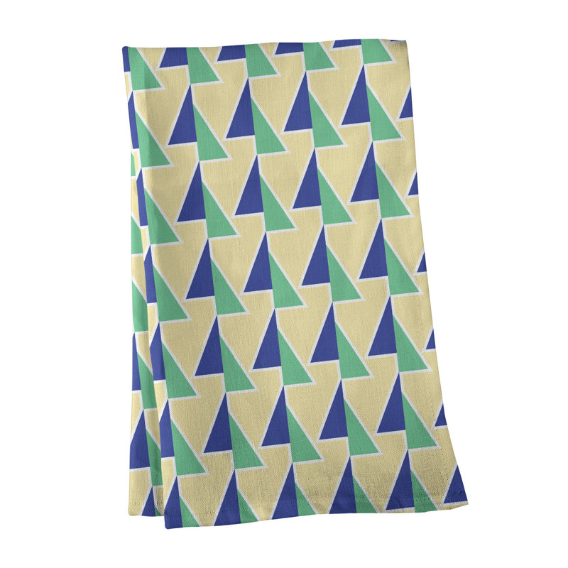 Torchon à flèches, Jaune/Vert/Bleu, Polyester sergé