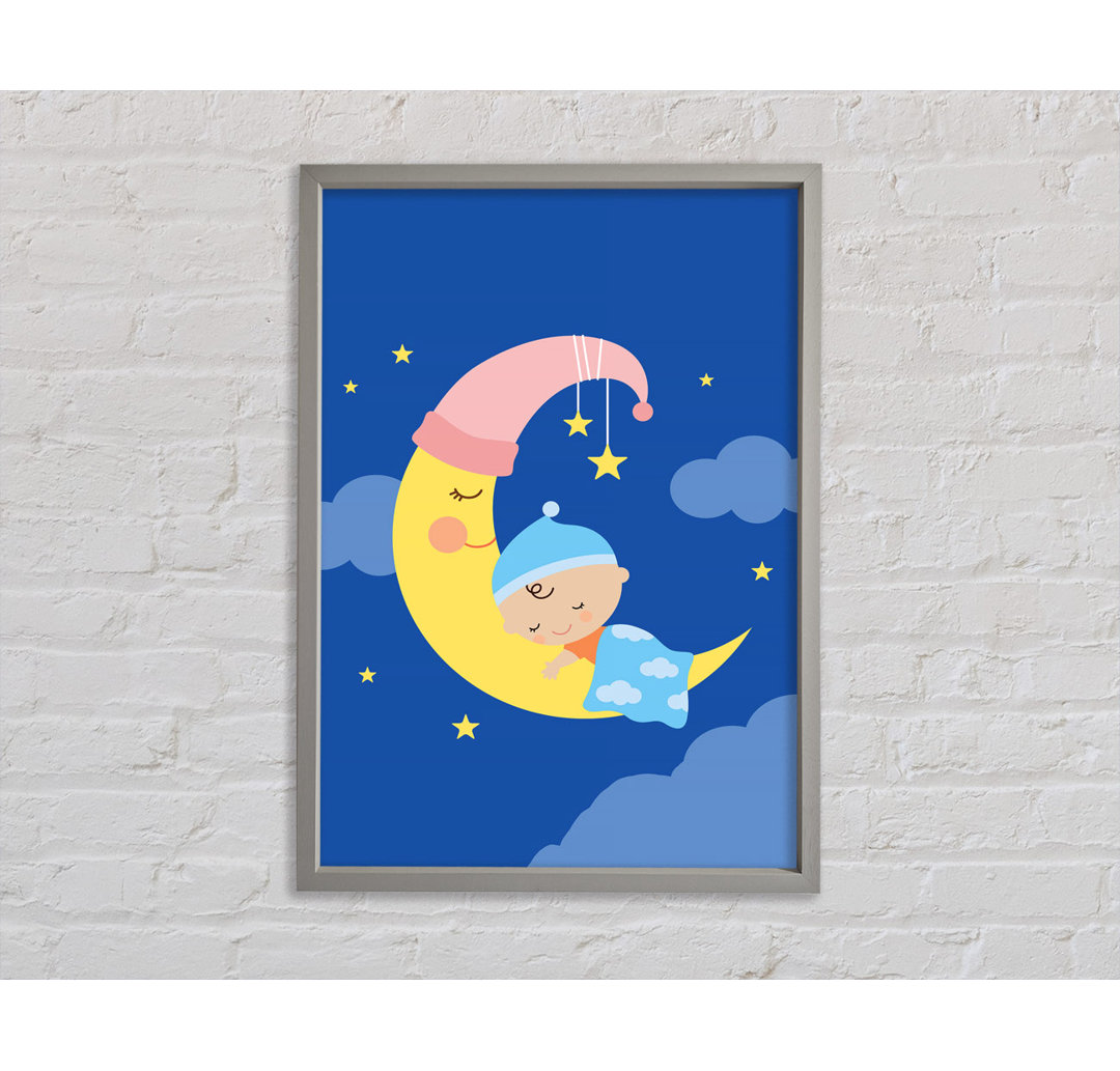 Snuggled To The Moon - Einzelner Bilderrahmen Kunstdrucke auf Leinwand