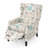 White+multi (floral) Pushback Recliner - Fabric Wingback With Nailhead Trim & Birch Wood Legs-1059424040