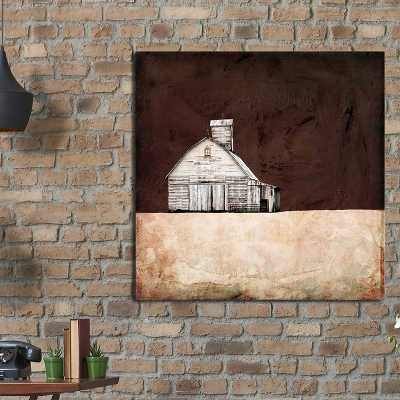 «Neutral Brown Farm», impression, Toile tendue, H 18 po x l 18 po x P 1 po