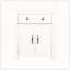 Meuble-lavabo Mid-Century avec base romaine, blanc