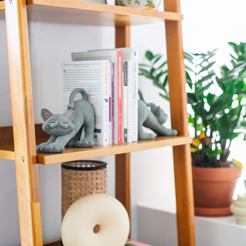 Serre-livres fantaisiste et souriant, Gris