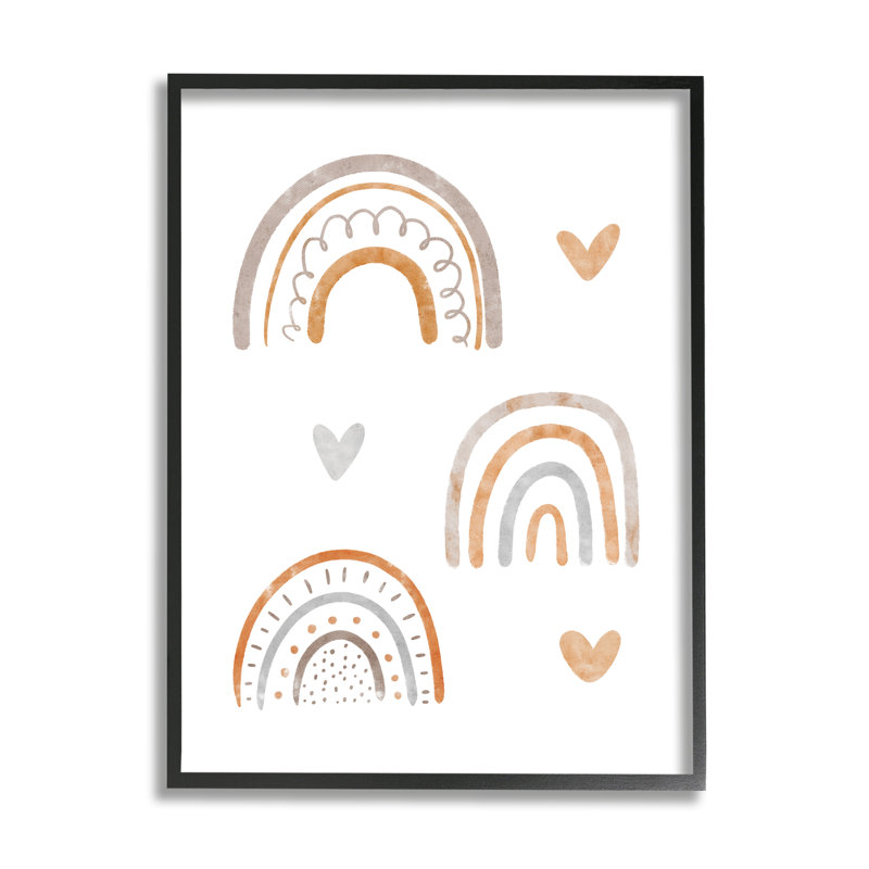 «Soft Rainbows & Stars On Wood» par LSR Design Studio Print, Giclée encadrée noir minuit, H 14 po x l 11 po x P 1,5 po