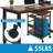 Rustic Brown Cpu Stand - Adjustable 3-Tier Storage For Home Office - Mobile Design