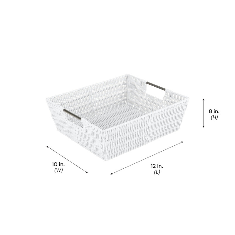 Simplify Plastic Box, White, 5" H x 13" W x 15" D