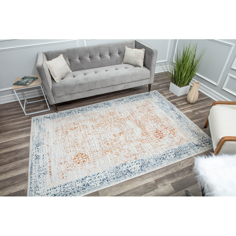 Tapis rétro à motif de souci Marron, Rectangle 8 pi x 10 pi