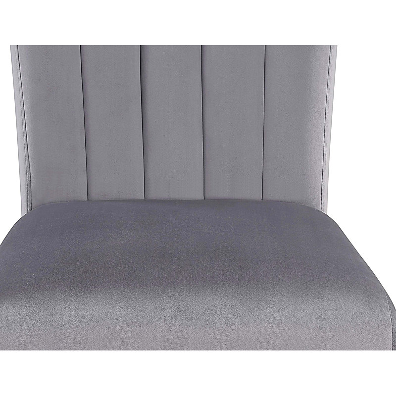 Chaises de salle à manger rembourrées en velours avec dossier capitonné en bois, ensemble de 2