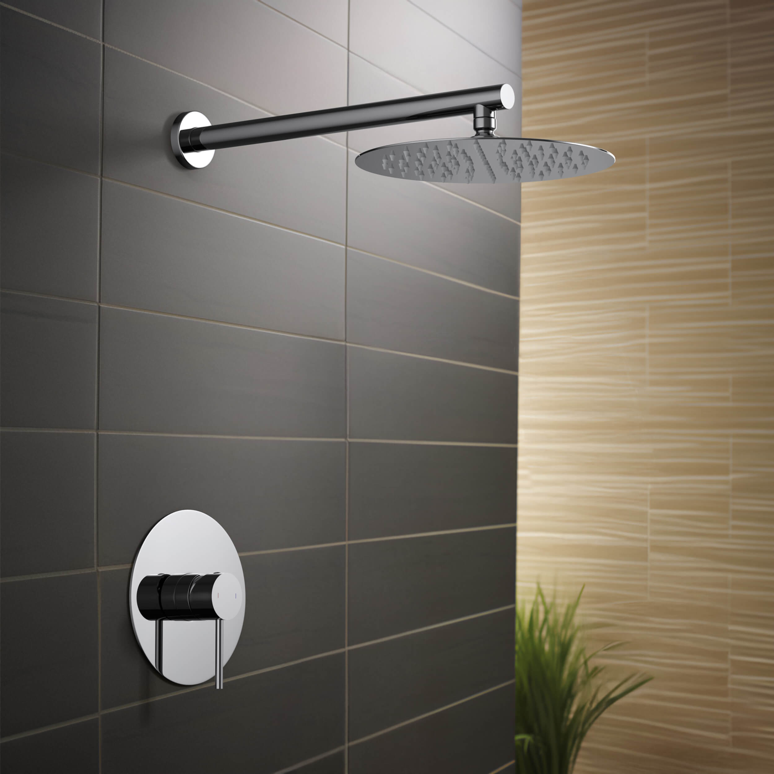 KIBI USA Pressure-Balanced Complete Shower System with Rough in-Valve ...