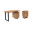 Bureau en bois massif à 3 tiroirs Live Edge-974201617