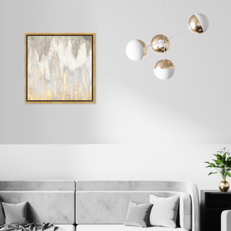 Golden Caves - Peinture sur toile, H 20 po x l 20 po, Encadrement doré