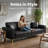 SmoothLux 92.1" King Size Pull Out Sofa Bed, 3-in-1 Faux Leather Convertible Sleeper Sofa with Tufted Design, Wide Armrests & 2 Pillows, 4-Seater Modern Couch for Living Room-580028703
