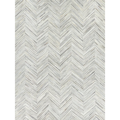 Natural Hide hand-tufted Leather Hide Ivory Area Rug