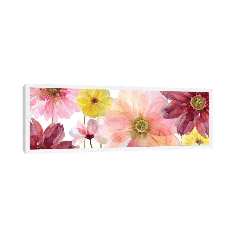 Pop Of Pink II by Carol Robinson - Panoramic Print on Canvas, 30.48 cm H x 91.44 cm W, White Framed