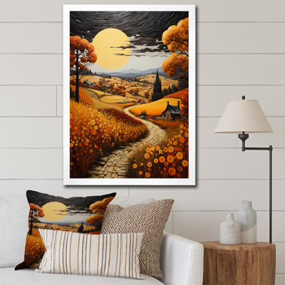 Batur Farm Golden Harvest Pointillism VII, reproduction d'art sur toile