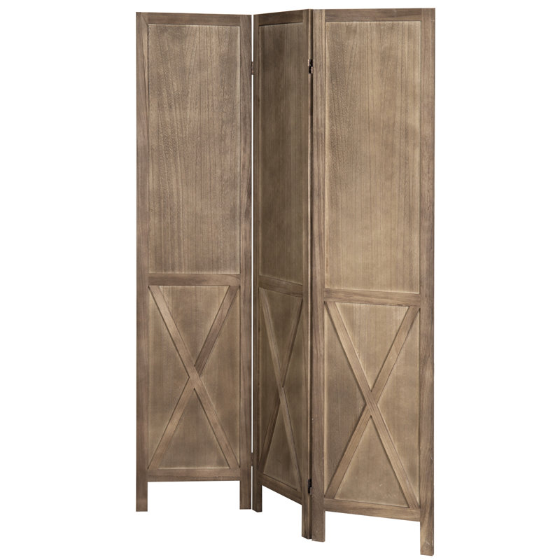 121.9Cm W x 170.2Cm H 3 - Panel Solid Wood Room Divider