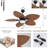 52" Tropical Leaf 5 blades Ceiling Fan With Led Lights-2136725448