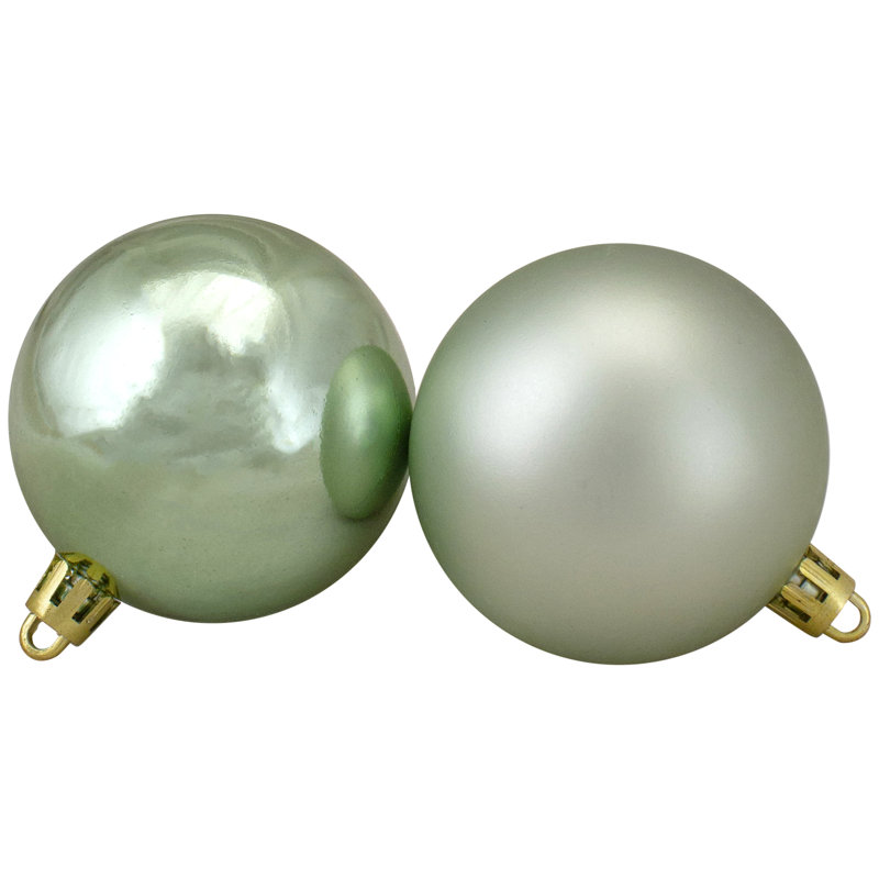 Ornement boule de Noël incassable à 2 finitions, Vert clair