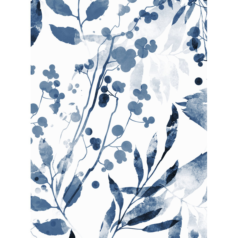 Panneau de papier peint auto-adhésif, L 2 pi x H 18 pi, Indigo