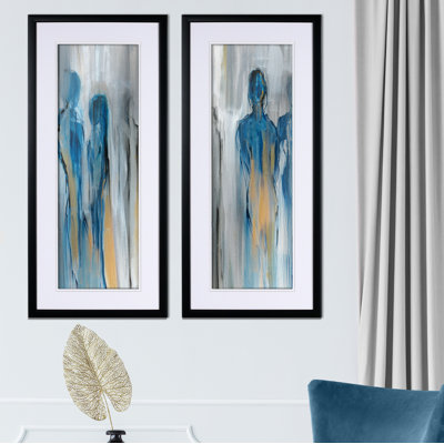 « juste une mémoire », ensemble de 2 reproductions de peintures à l’acrylique encadrées