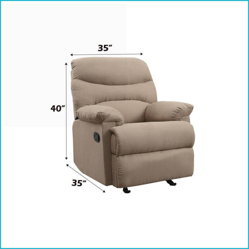 Fauteuils inclinables, fauteuil inclinable à mouvement mural avec accoudoirs coussinés Arcadia | Brun clair | Microfibre