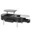 Table basse à plateau relevable avec plateau tournant, compartiments et tiroirs cachés, idéale pour le salon et les petits espaces-599082146