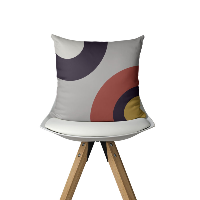 Housse de coussin d'intérieur Aria Mid-Century Minimalistcircles, 16 po x 1 po