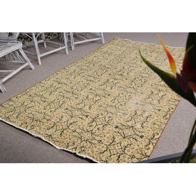 Tapis turc rétro Oushak rétro - idéal pour la cuisine et le plancher