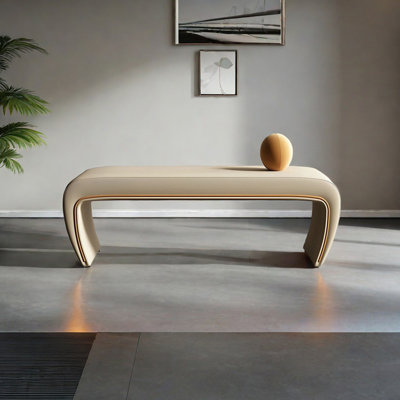 Zaakiyah Leather Match Upholstered Bench