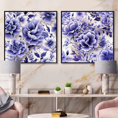 Tiverton - Floral & Botanical Square Collage Set Of 2