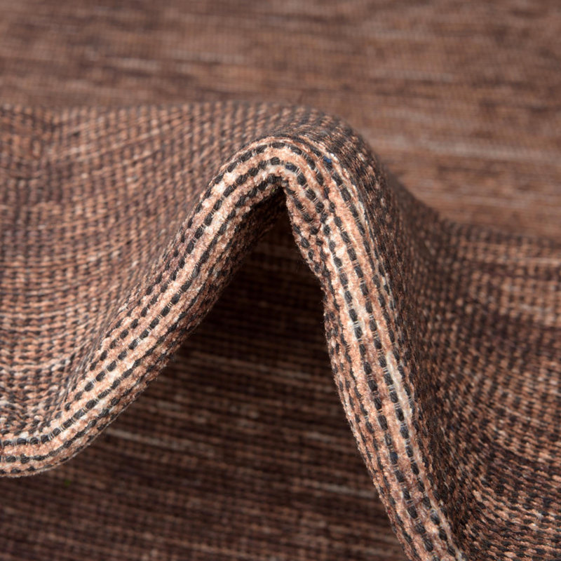 Tapis brun en chenille tissé à la machine Ikhasa, Rectangle 6 pi x 9 pi