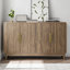 Buffet avec rangement, buffet à porte sculptée, armoire d'appoint multifonctionnelle avec panneau à couches réglables pour le salon, le vestibule, le couloir, le bureau, la cuisine et la salle à manger-264823167