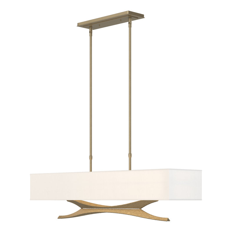Moreau 4 - Light Kitchen Island Pendant, Natural Anna, Soft Gold