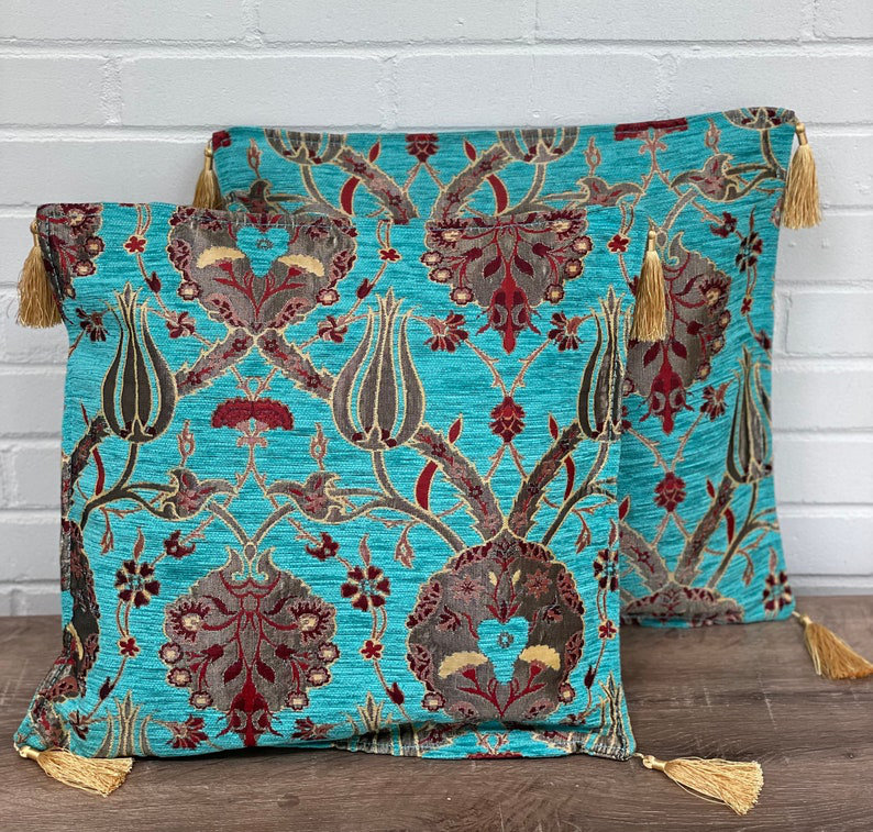 Floral Cotton Blend Pillow Cover