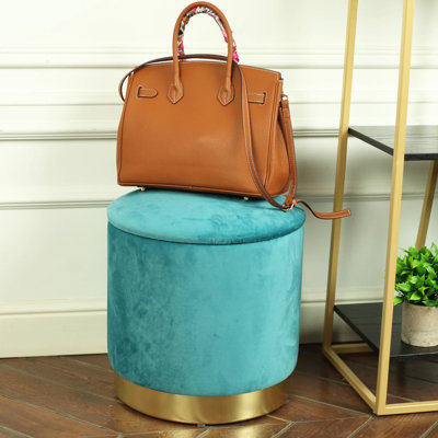 Teal Foot Stool with Storage