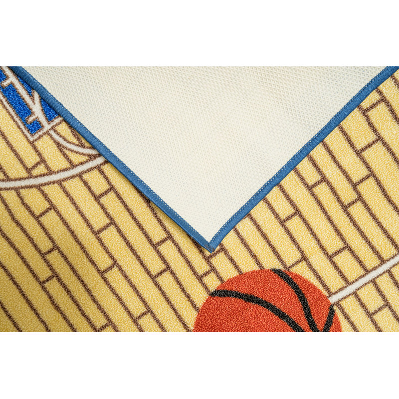 Furnish My Place Nieman 695 Basketball Blue Kid Play Area Rug for Bathroom | Playroom & Kindergarten Classroom | Basketball Court | Modern Decor | Blue