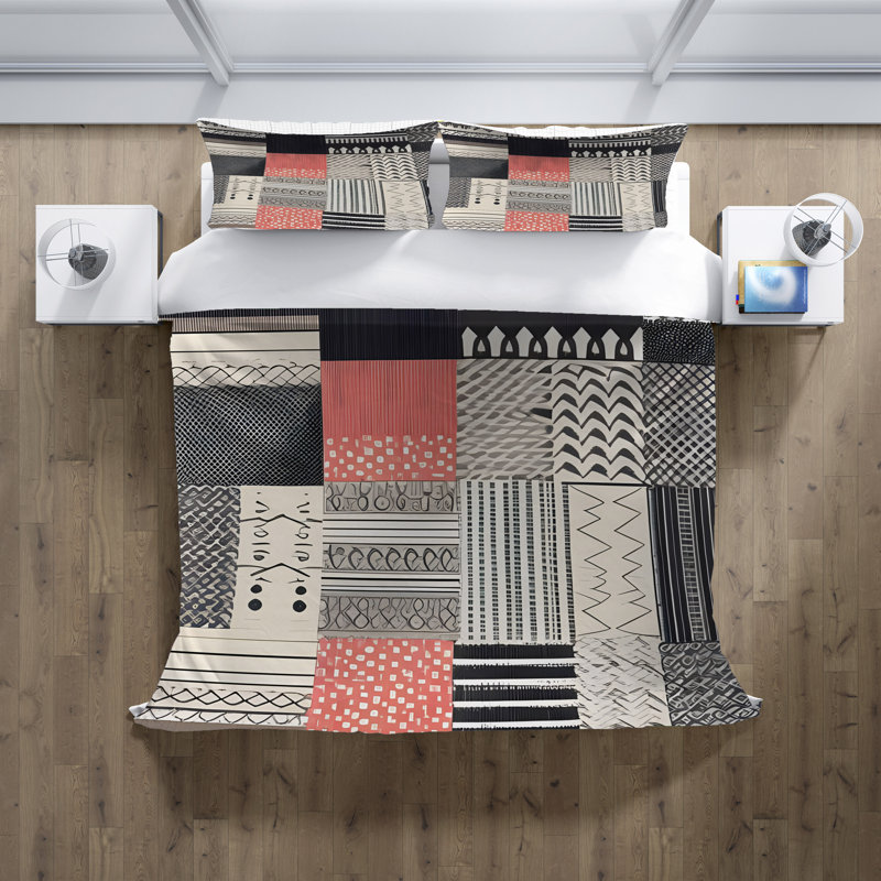 Polyester Abstract Duvet Cover, King Duvet Cover + 2 King Shams