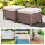 Ensemble de repose-pieds d'extérieur en osier pour patio - 2 pièces repose-pieds en rotin avec coussins épais (ensemble de 2)-254305088