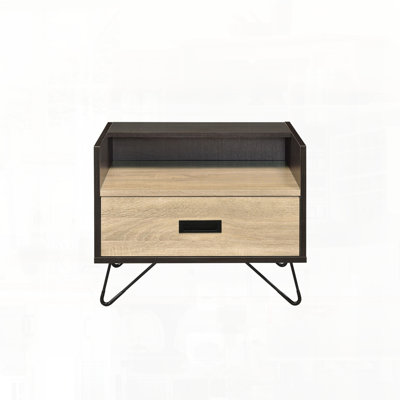 Accent Table with Oak Black Finish and Dual Display Utility Functions