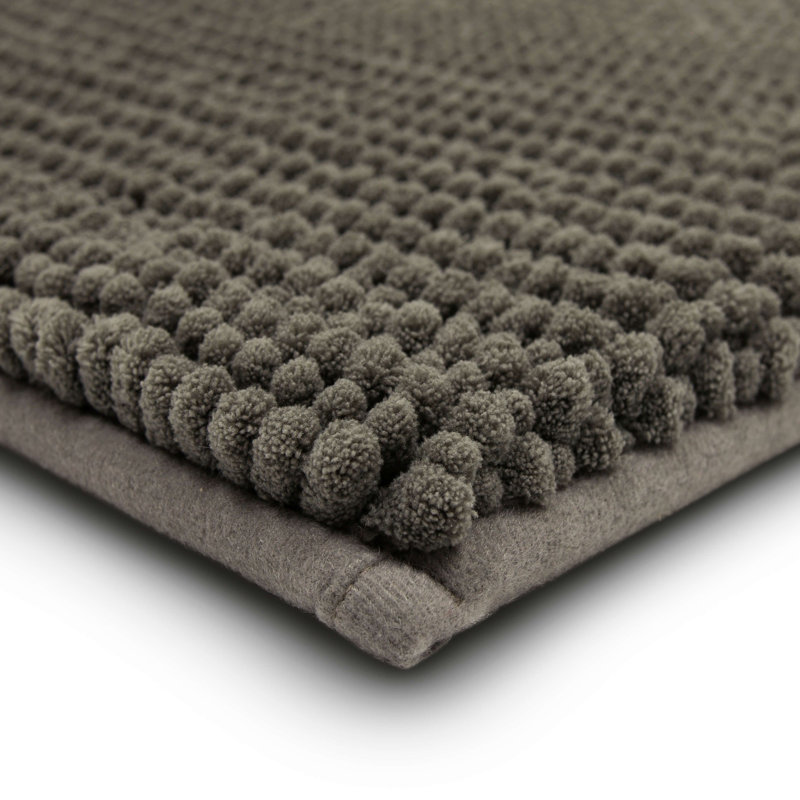 Tapis pour salle de bain Wagnon, L 20 po x L 34 po, Gris froid
