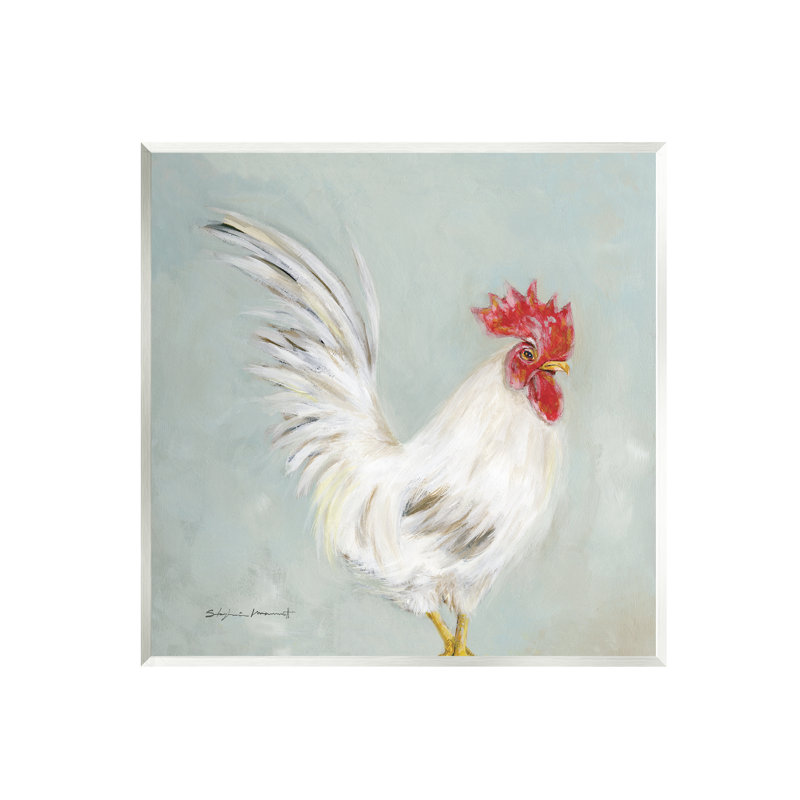 Coq de ferme fermier - peinture, Bois, H 12 po x l 12 po x P 0,5 po