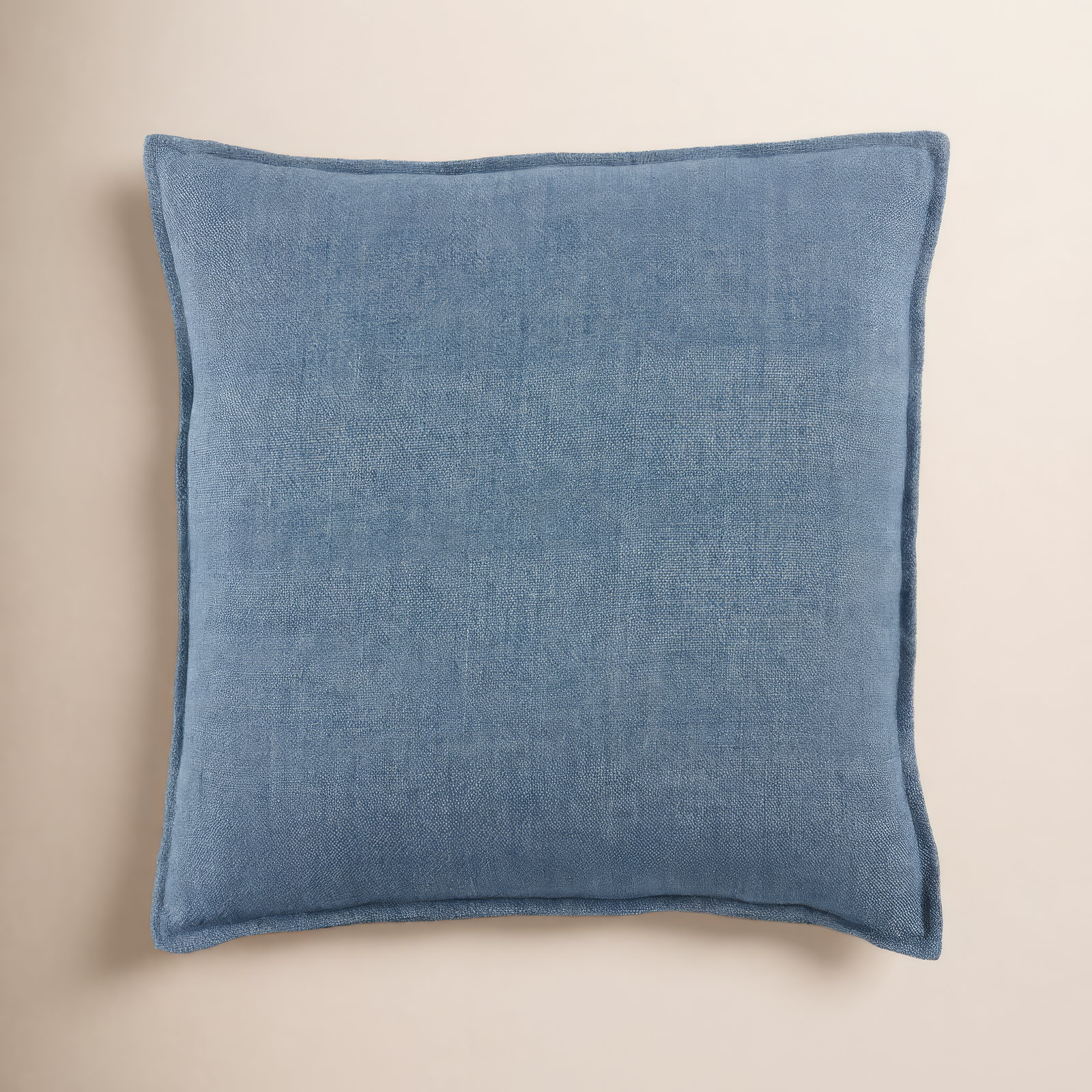 Burbank Linen Throw Pillow, Down, Blue, 22" x 22"