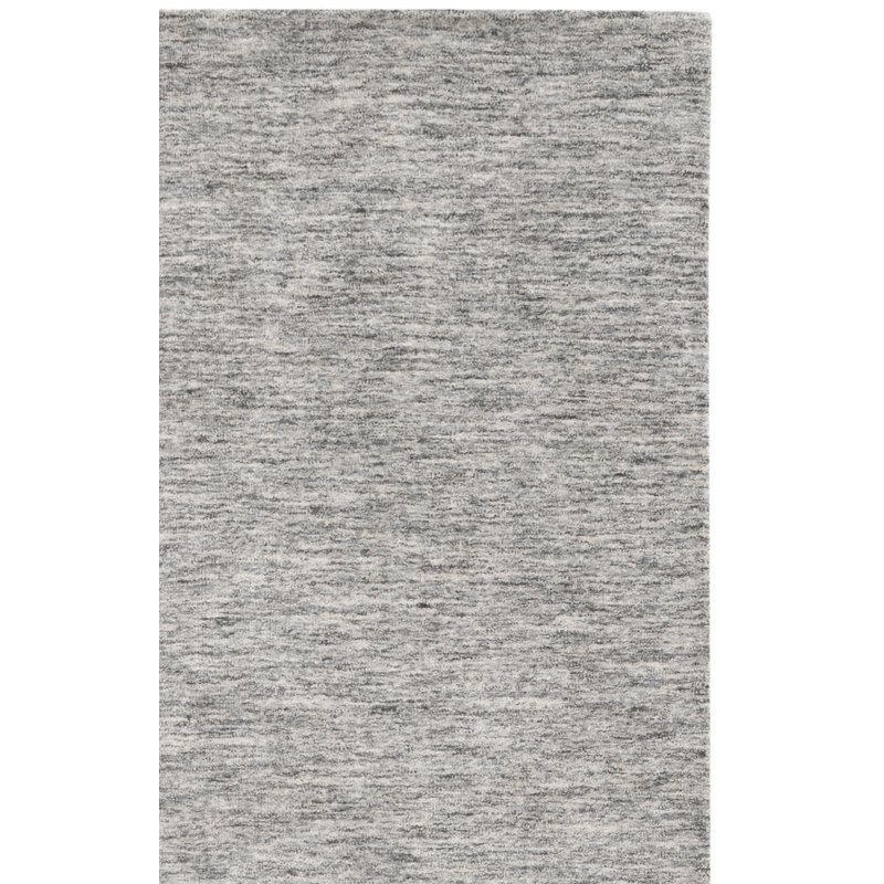 Froelich Handloomed Wool Cotton Rug in Gray, Rectangle 8' x 10'