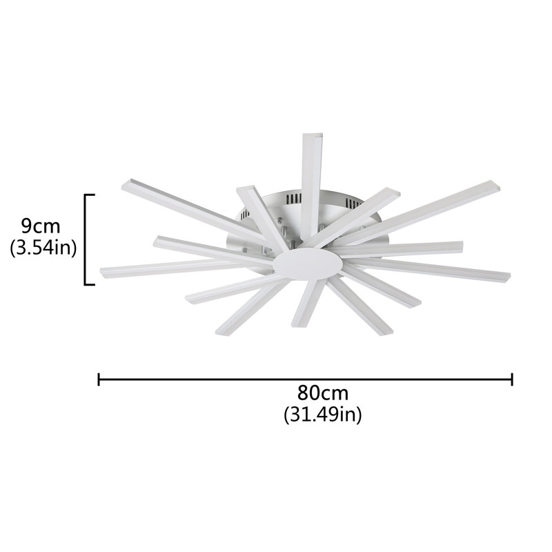 Amana 14 -Light Unique Design Dimmable White Light 31.49" LED Flush Mount Fixture