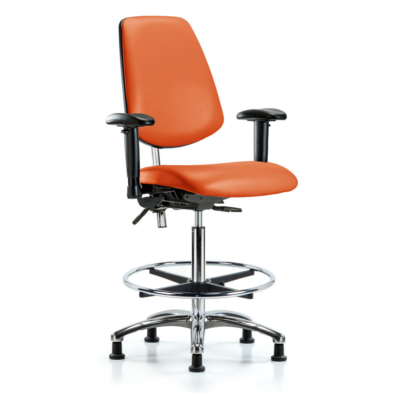 Chaise de dessinateur Makaila, Orange, Non inclus, Patins