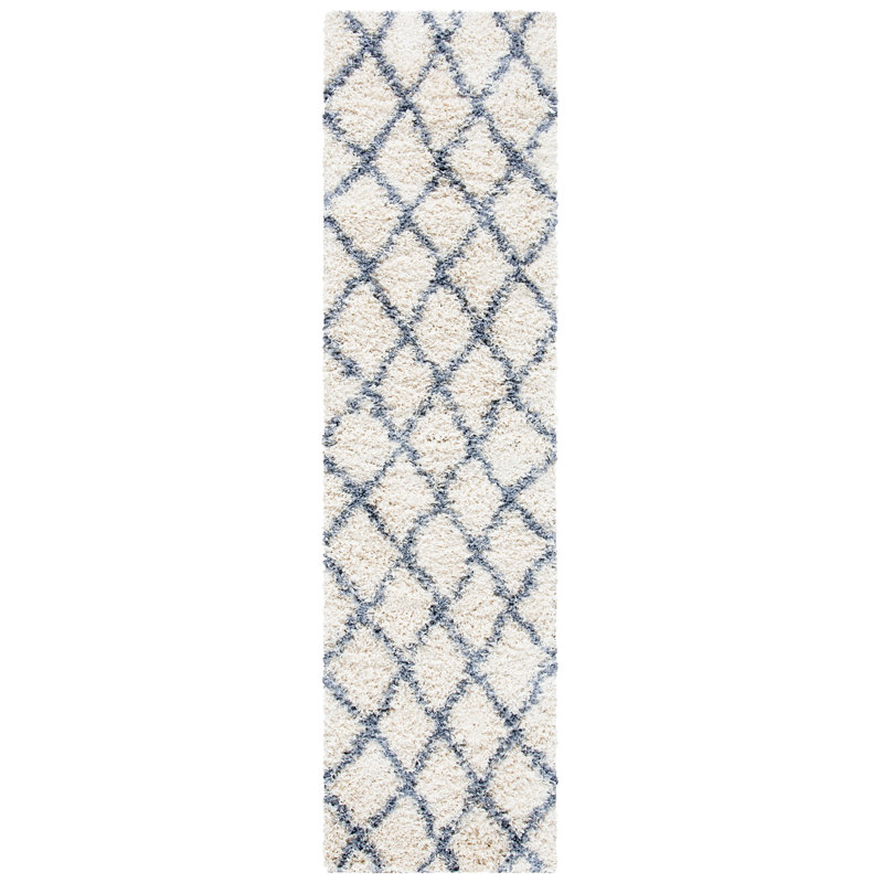 Siragan Shag 600 Performance Geometric Rug, Runner 2'2" x 8'