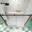 Porte de douche coulissante pour baignoire, verre trempé 5/16 po, noir mat, facile à nettoyer, installation transparente mate, bonne étanchéité-121157394