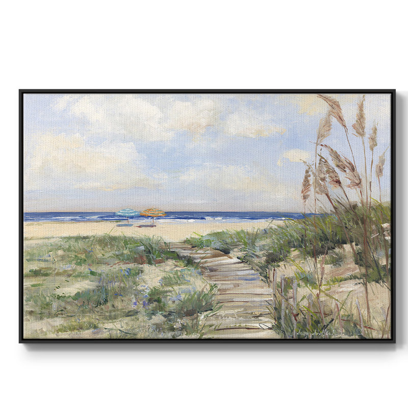Summer Seas, reproduction d'art sur toile, H 17 po x l 25 po x P 2 po, Cadre noir