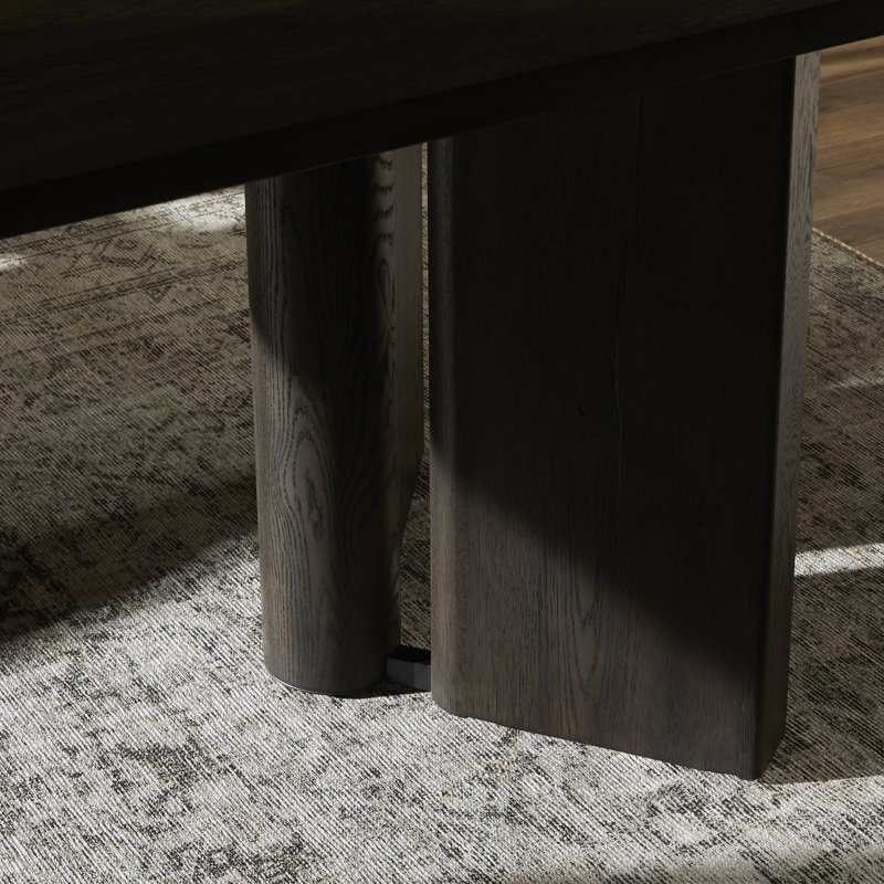 Table de salle à manger Olly, Placage gris fumé, 30" H x 100" D x 100" W