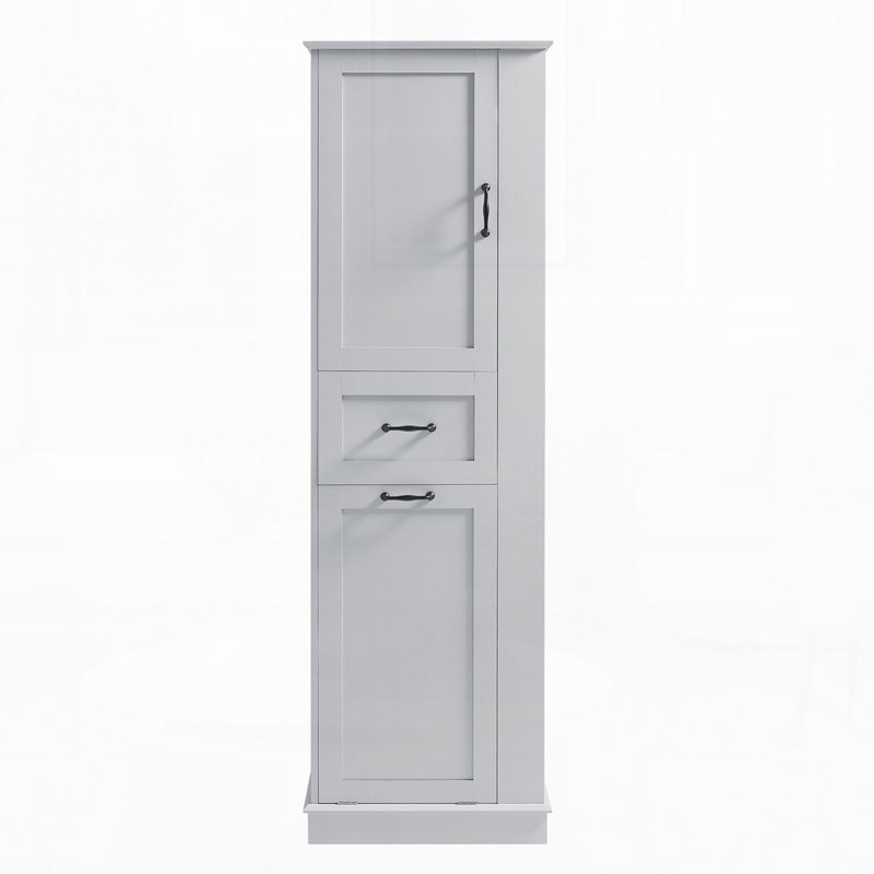 Grande armoire de rangement moderne, compartiment inclinable, tablettes réglables, Gris